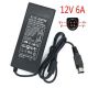 72W Compatible Lcd Monitors Adapter Power Supply 12V 6A 4Pin Bulk Packing